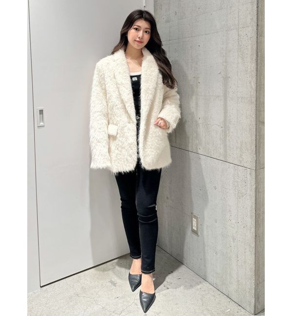 GYDA「シャギーシンプルジャケット」|テーラードジャケット|