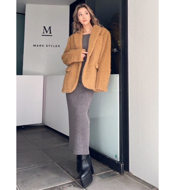 GYDA「シャギーシンプルジャケット」|テーラードジャケット|