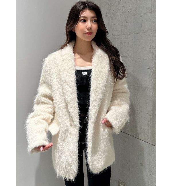 GYDA「シャギーシンプルジャケット」|テーラードジャケット|