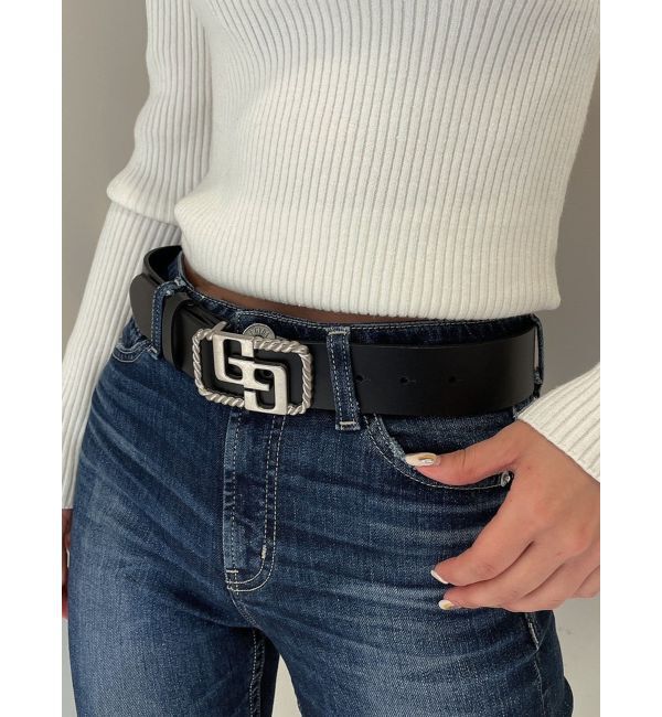 GYDA「JEYSUS GGレザーワイドベルト」|ベルト|シルバー