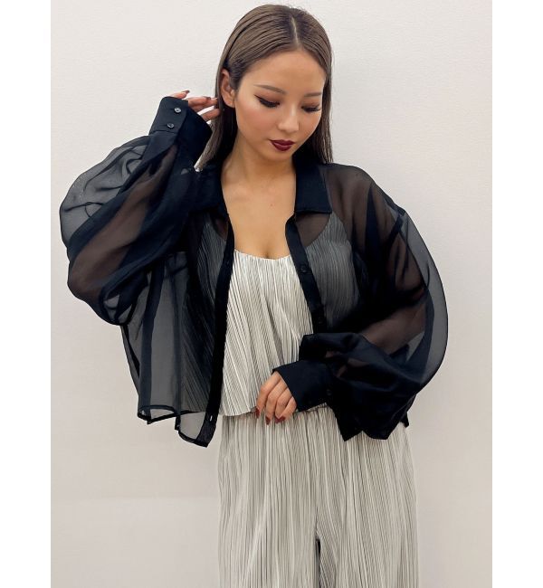 GYDA「SHEERショートシャツ」|シャツ・ブラウス|