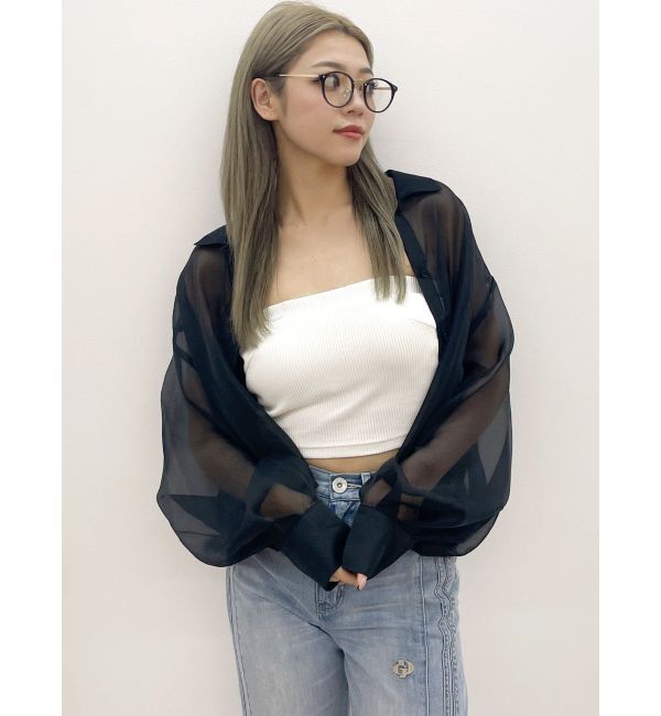 GYDA「SHEERショートシャツ」|シャツ・ブラウス|