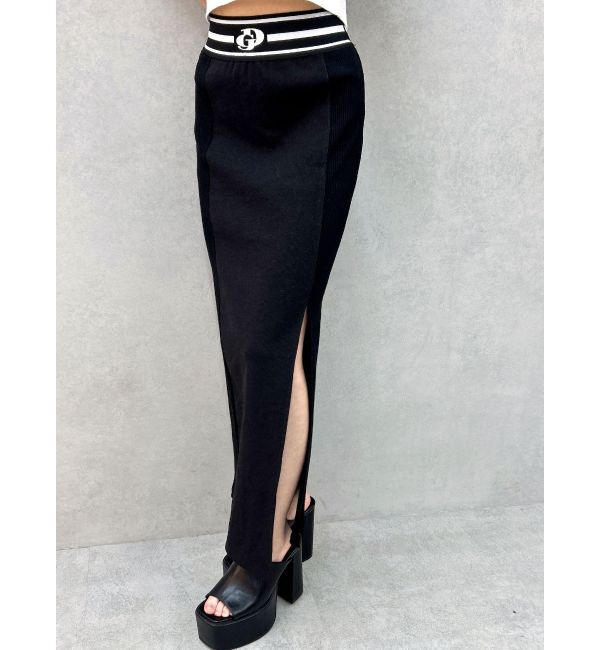 GYDA「GD JQ DEEPスリットLONGスカートライクショートパンツ」|スカート|ブラック