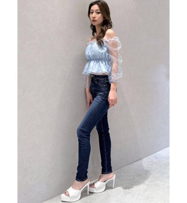 GYDA「ミドルウエストSHAPELYスキニーデニムパンツ」|デニム|