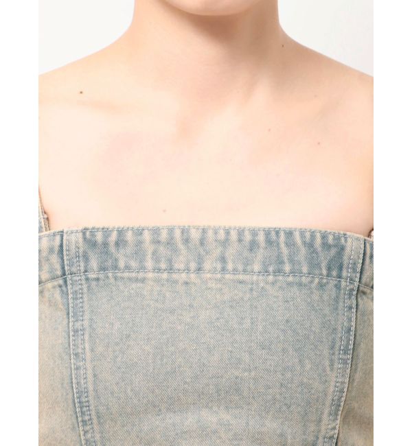 GYDA「BACKレースUP Corsetデニムビスチェ」|キャミソール|