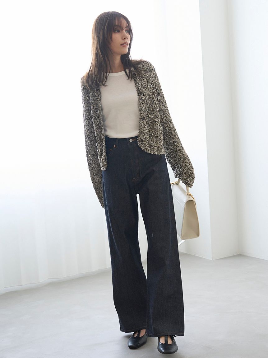 Mila Owen「セルビッチワイドストレートデニムパンツ【ウォッシャブル】」|デニム|