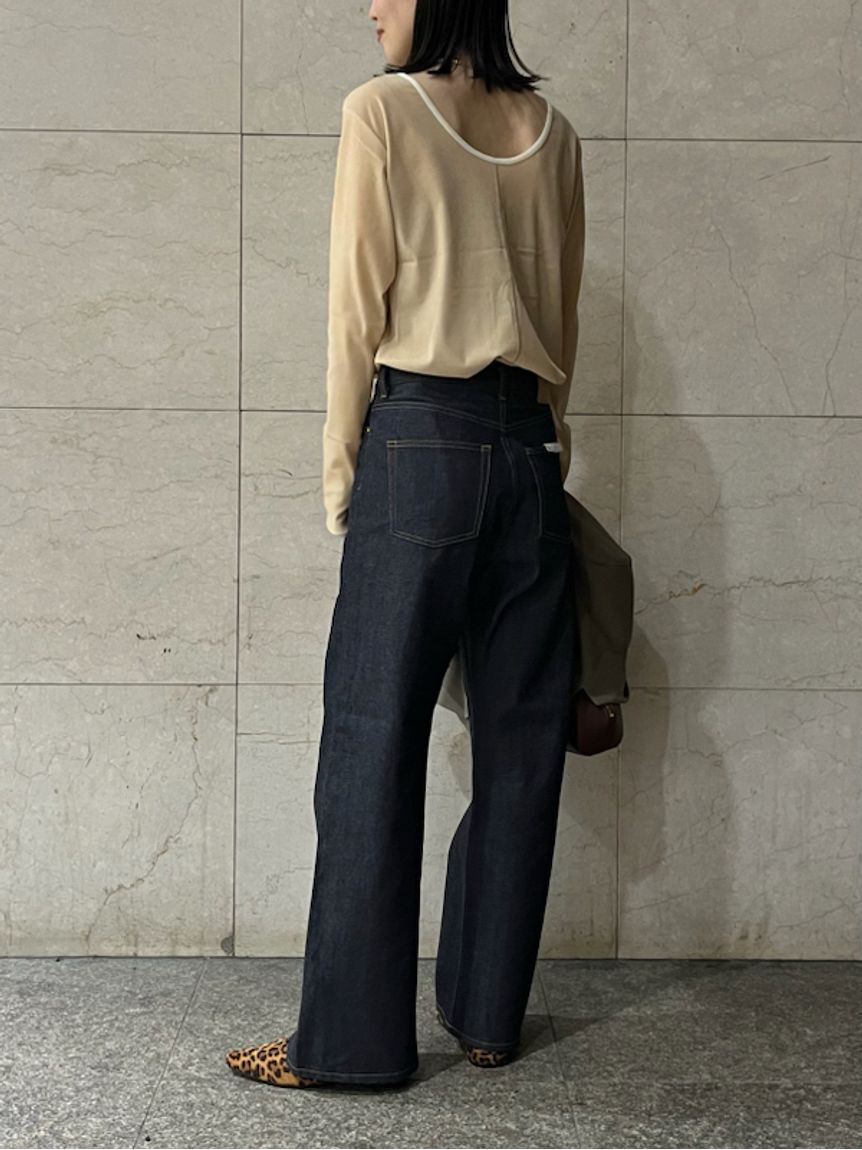 Mila Owen「セルビッチワイドストレートデニムパンツ【ウォッシャブル】」|デニム|