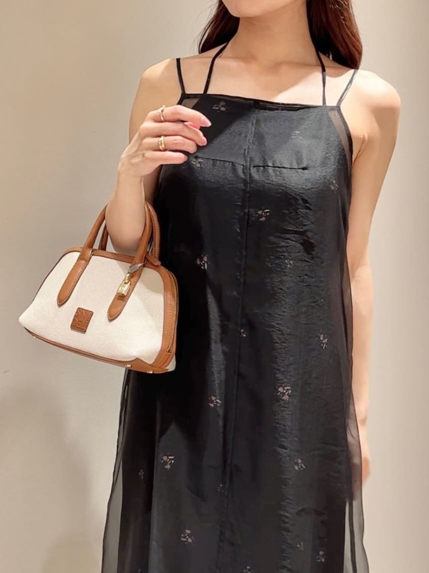 SNIDEL「レイヤードプリントキャミワンピース」|ワンピース|BLK