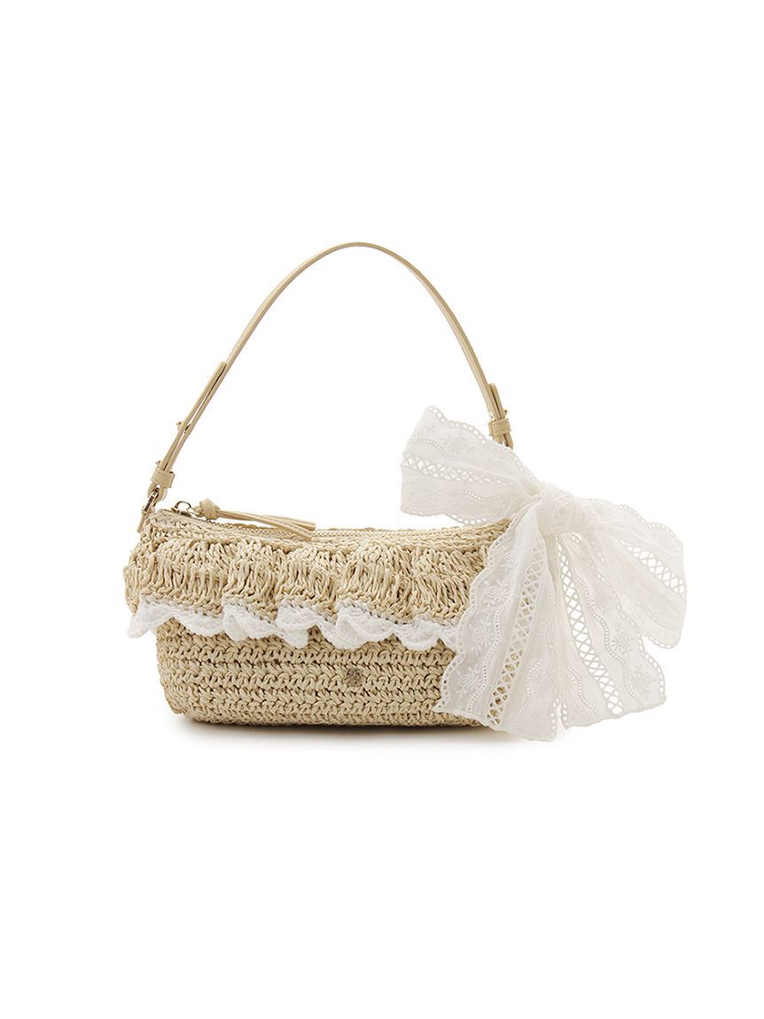 SNIDEL「フリルペーパーバッグ」|ハンドバッグ|BEG