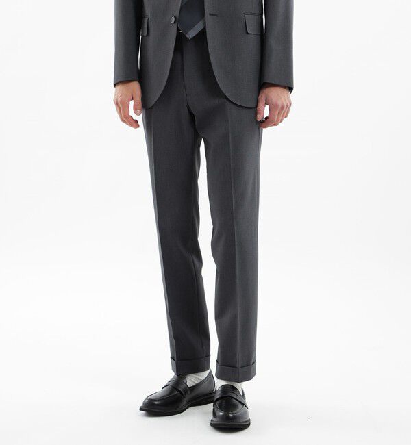 MACKINTOSH PHILOSOPHY「トロッター トラウザーズ#055 ポリエステルトロピカル」|スラックス|グレー千鳥