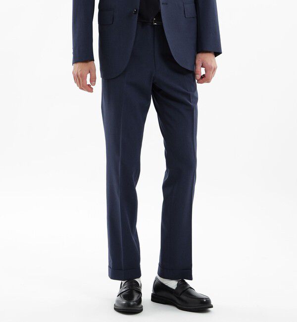 MACKINTOSH PHILOSOPHY「トロッター トラウザーズ#055 ポリエステルトロピカル」|スラックス|ネイビー千鳥