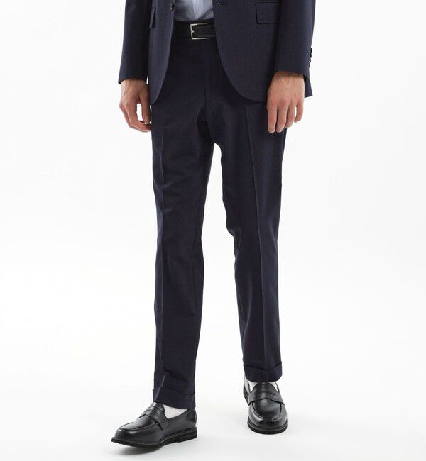 MACKINTOSH PHILOSOPHY「トロッター トラウザーズ#055 ポリエステルトロピカル」|スラックス|ネイビー