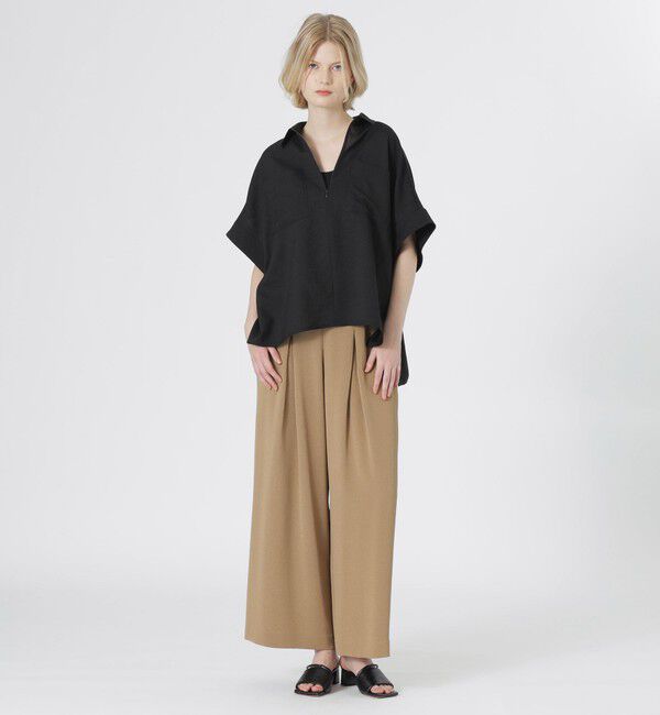  「エージングドビーハーフジップブラウス」|シャツ・ブラウス|