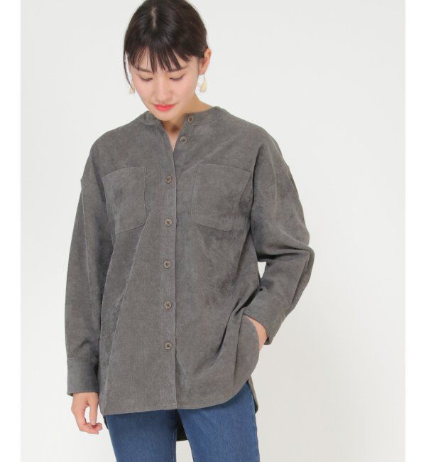 ikka「バンドカラーシャツ」|シャツ・ブラウス|チャコール