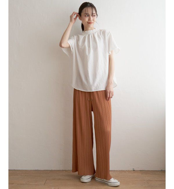 ikka「襟フリル2WAY半袖ブラウス」|シャツ・ブラウス|