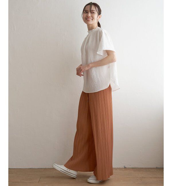 ikka「襟フリル2WAY半袖ブラウス」|シャツ・ブラウス|