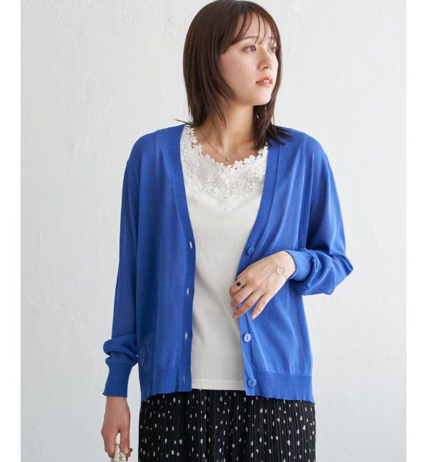ikka「【洗濯機で洗える／接触冷感】針抜きシアーニットカーディガン【UVカット】」|その他|