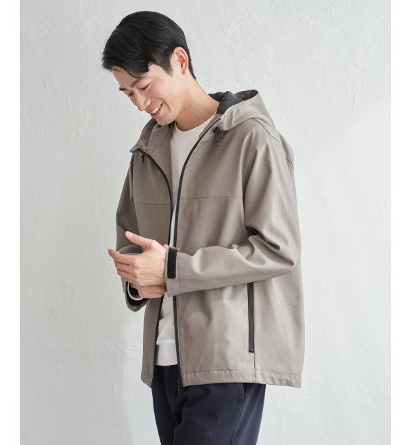 ikka「撥水メランジ ジップマウンテンパーカー」|その他|グレージュ