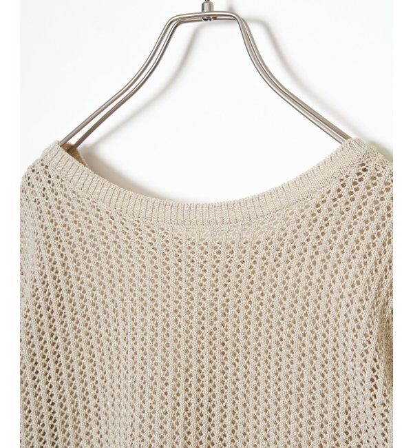 Lbc with Life「透かし柄ラインメッシュニット」|カーディガン|