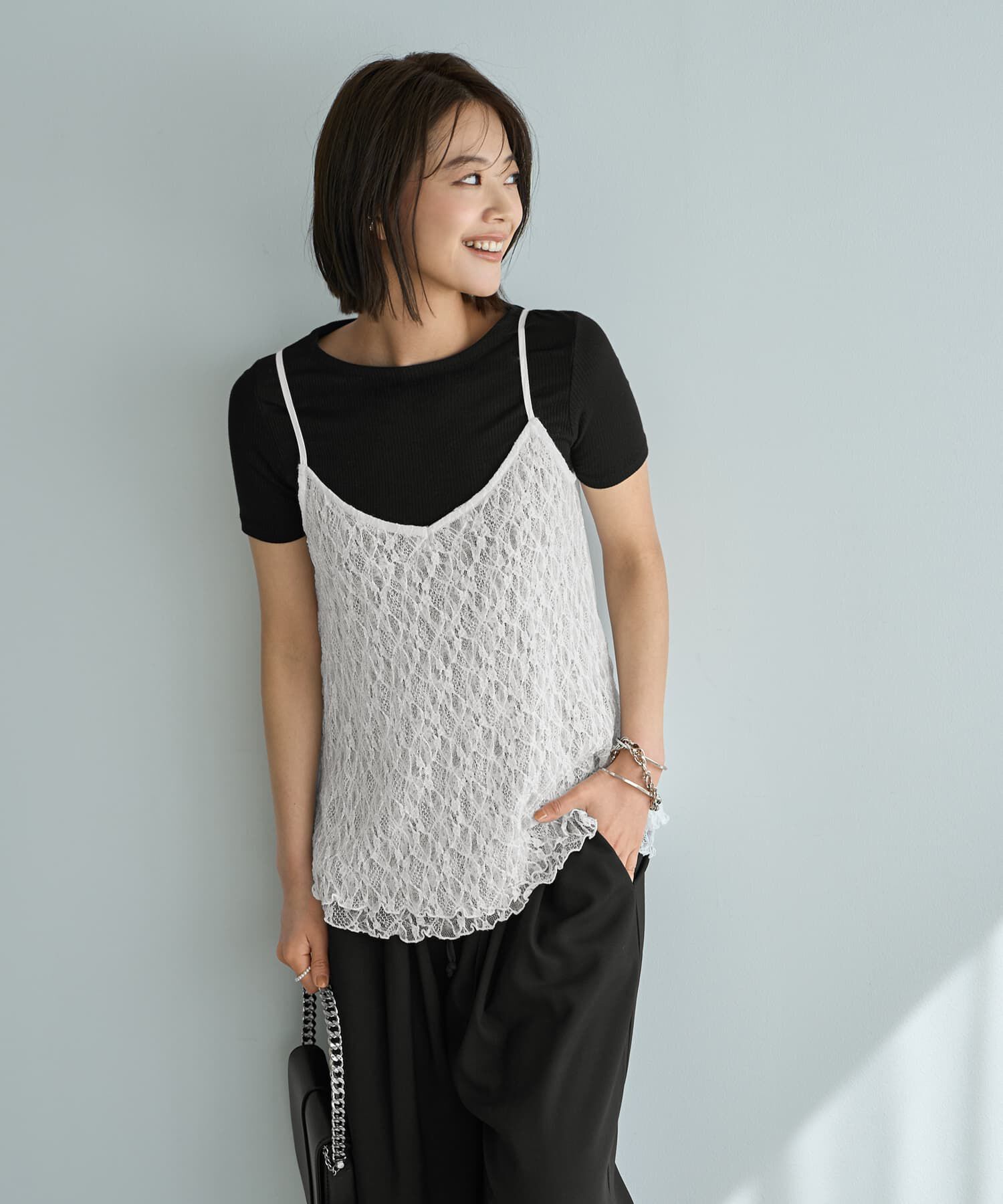 STYLE DELI「センシティブレースキャミソール」|キャミソール|ホワイト