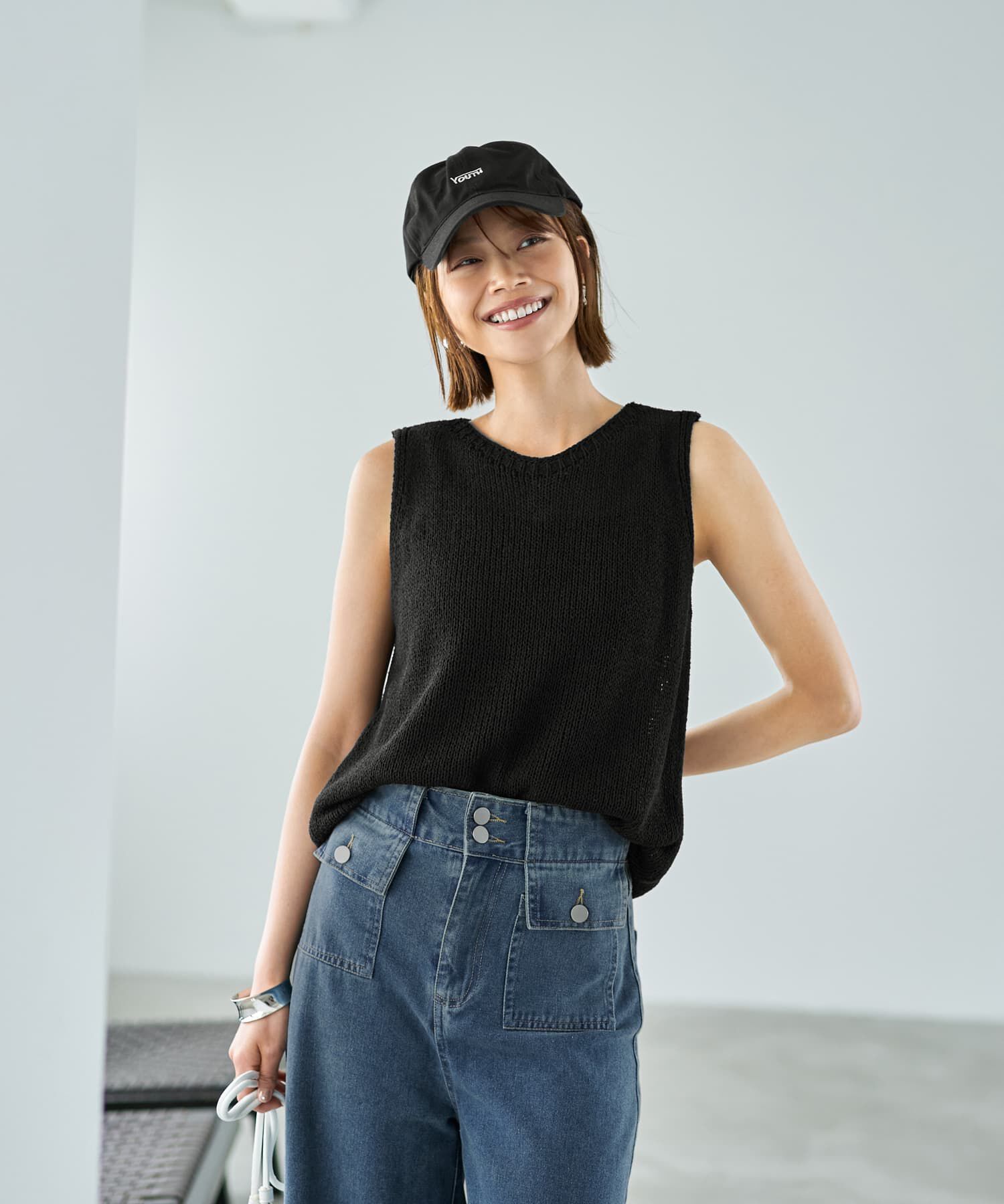 STYLE DELI「エフォートレス落ち感ニットタンクトップ」|ニット・セーター|ブラック