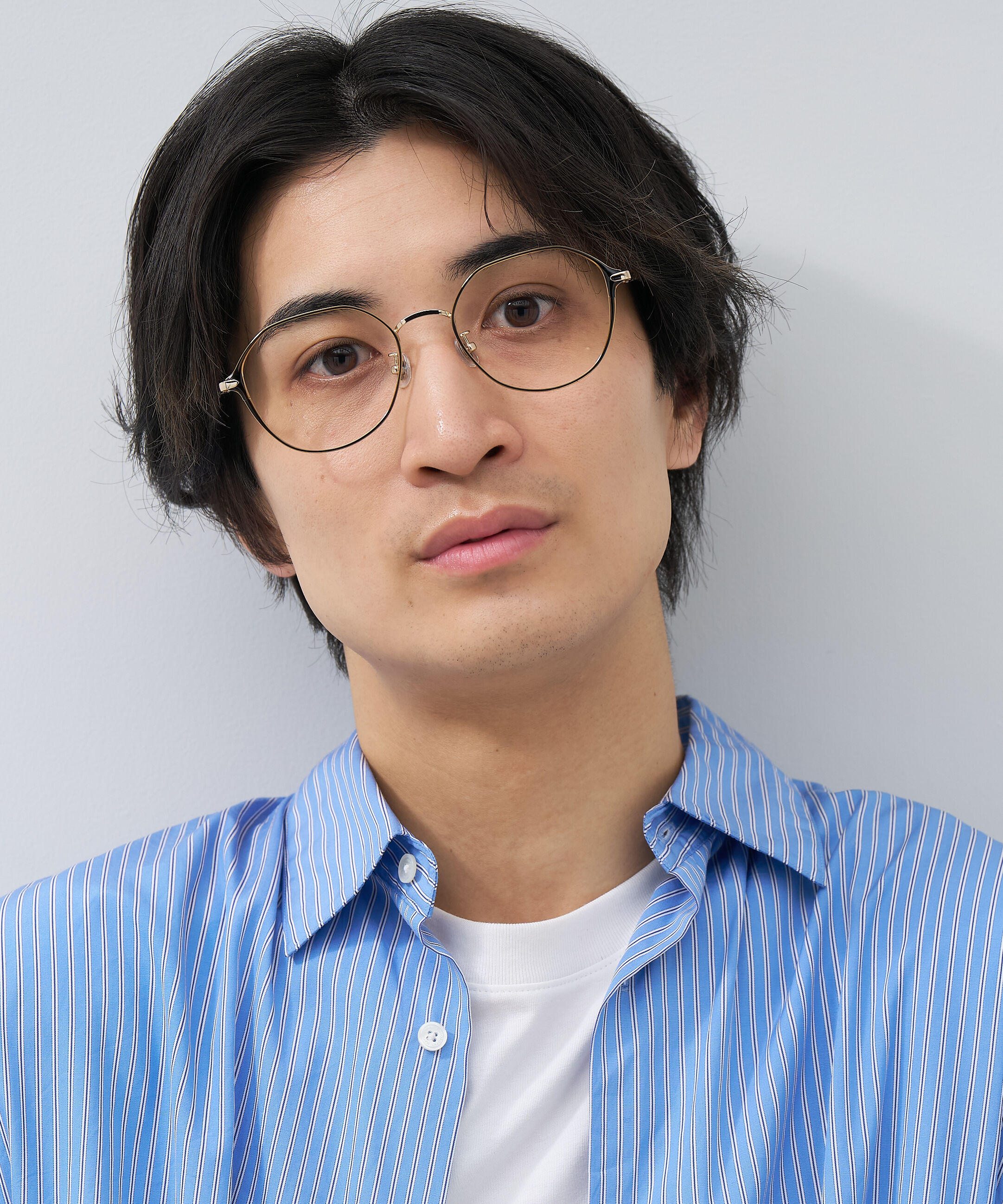  「ウェリントン クラウンパント 華奢なラインで大人可愛いメガネ 大きめサイズ 小顔 メタル レンズ交換券付き」|メガネ|