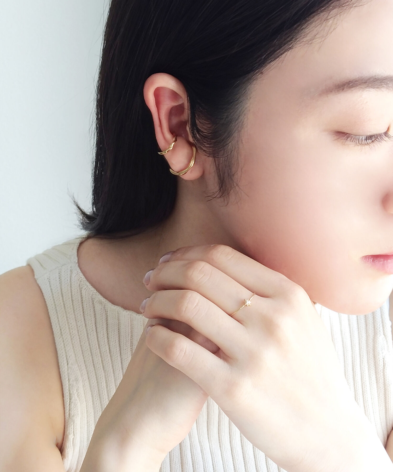  「silver925 2way グロウマット&times;ひねり イヤーカフ (ニッケルフリー)」|イヤーカフ|