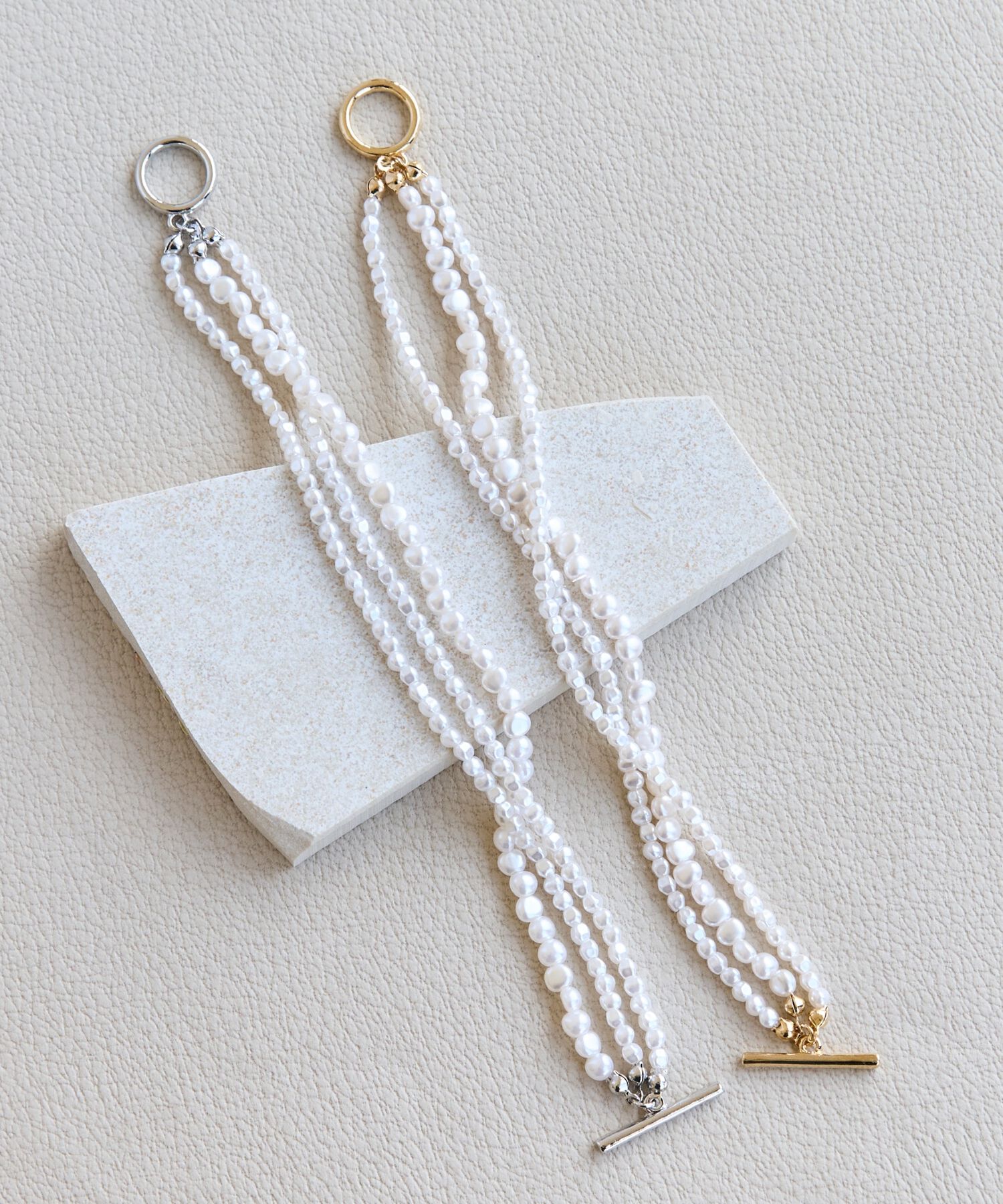 Phoebe「レイヤードバロックパールマンテルブレスレット　ゴールド」|ブレスレット・バングル|