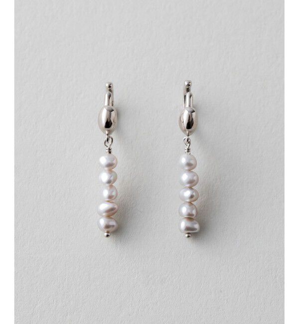 ete「パール ストレートライン イヤリング」|イヤリング|プラチナム