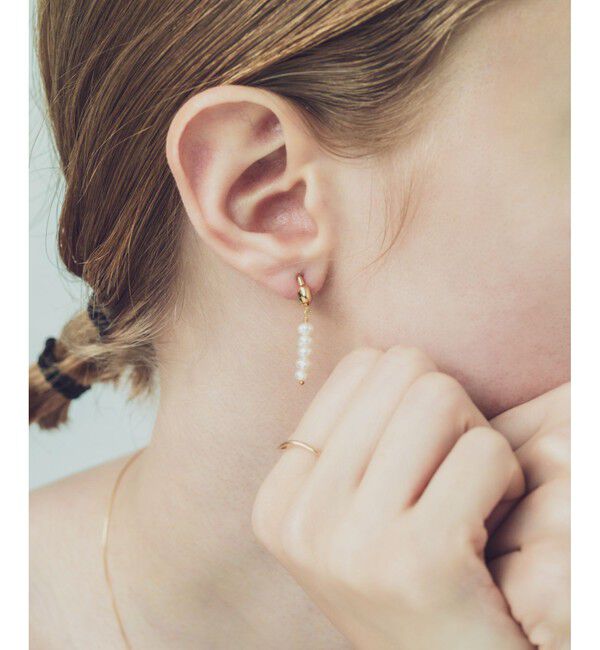 ete「パール ストレートライン イヤリング」|イヤリング|