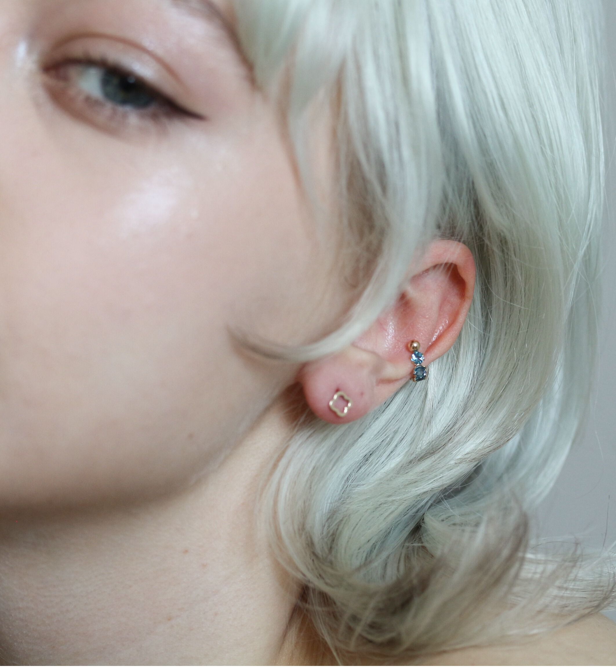  「ロンドンブルートパーズ イヤーカフ | K10YG 【片耳用】」|イヤーカフ|