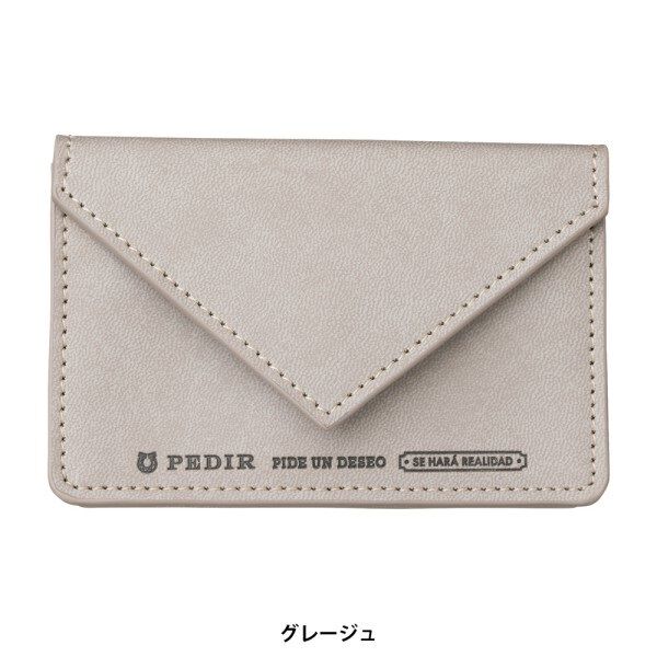 PEDIR「PEDIR(ペディール) リアコ ネームカードケース」|名刺入れ・カードケース|グレージュ