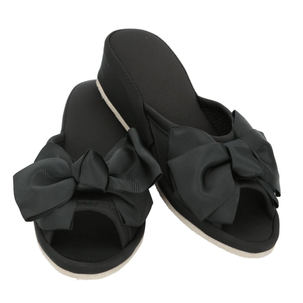 BACKYARD FAMILY「スリッパ ヒール 通販 ヒールスリッパ フォーマル 学校 授業参観 受験 約 5cm 4cm」|ルームシューズ|ブラック1