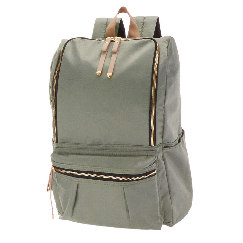 BACKYARD FAMILY「背面ファスナー リュック レディース 大人 マザーズリュック 通販 軽量 軽い 大容量 A4」|リュック|グレー1