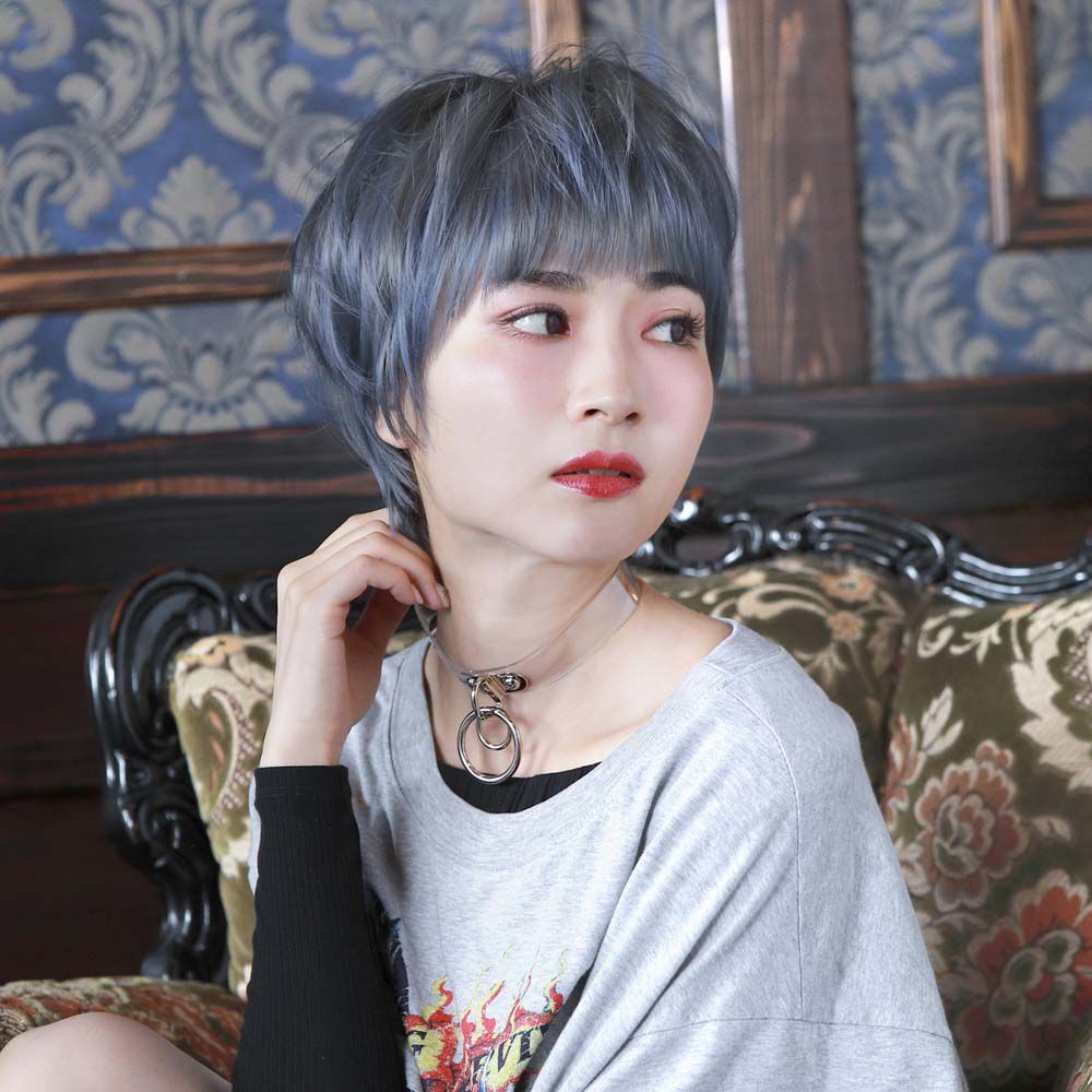 BACKYARD FAMILY「プリシラ prisila オールウィッグ ショート A-104 通販 ハンサムショート」|ヘアスタイリング|ブルー1