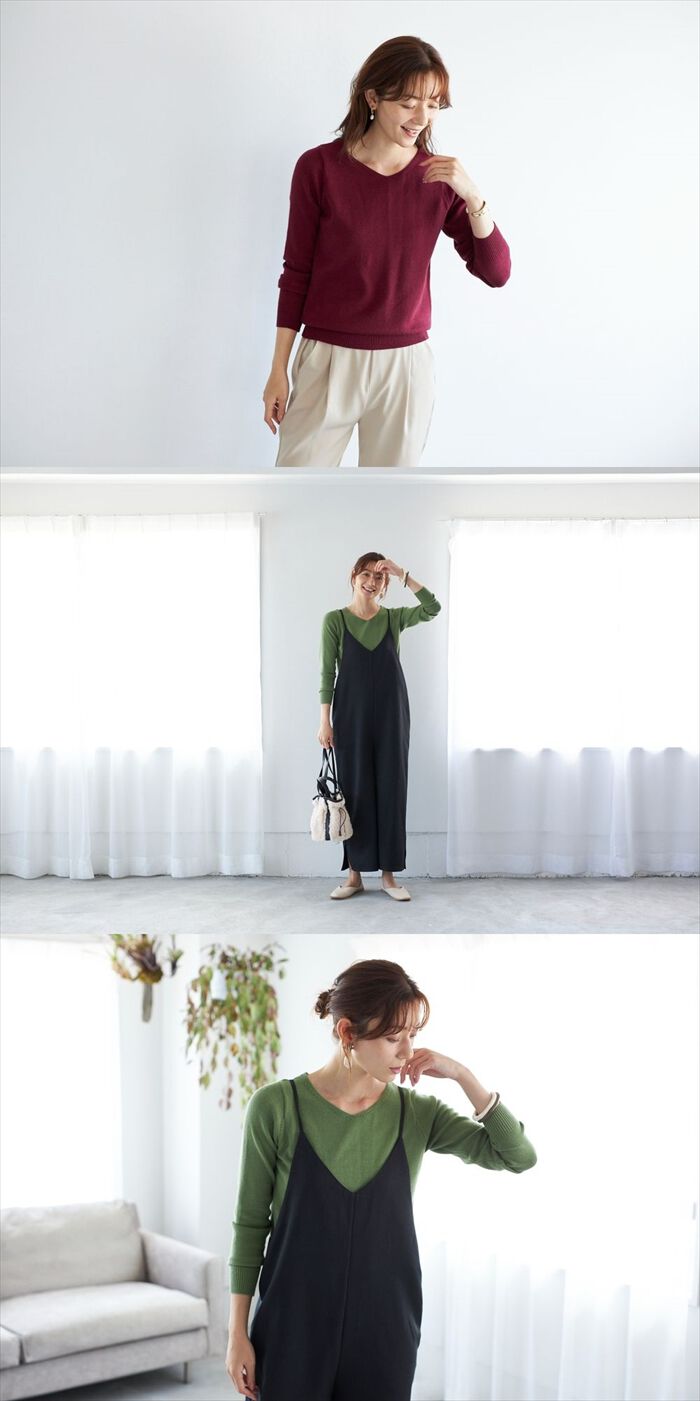 BACKYARD FAMILY「ニット 秋 レディース きれいめ 通販 セーター Vネックセーター プルオーバー 静電気 防止 服」|ニット・セーター|