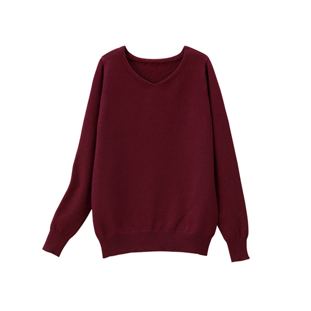 BACKYARD FAMILY「ニット 秋 レディース きれいめ 通販 セーター Vネックセーター プルオーバー 静電気 防止 服」|ニット・セーター|レッド1