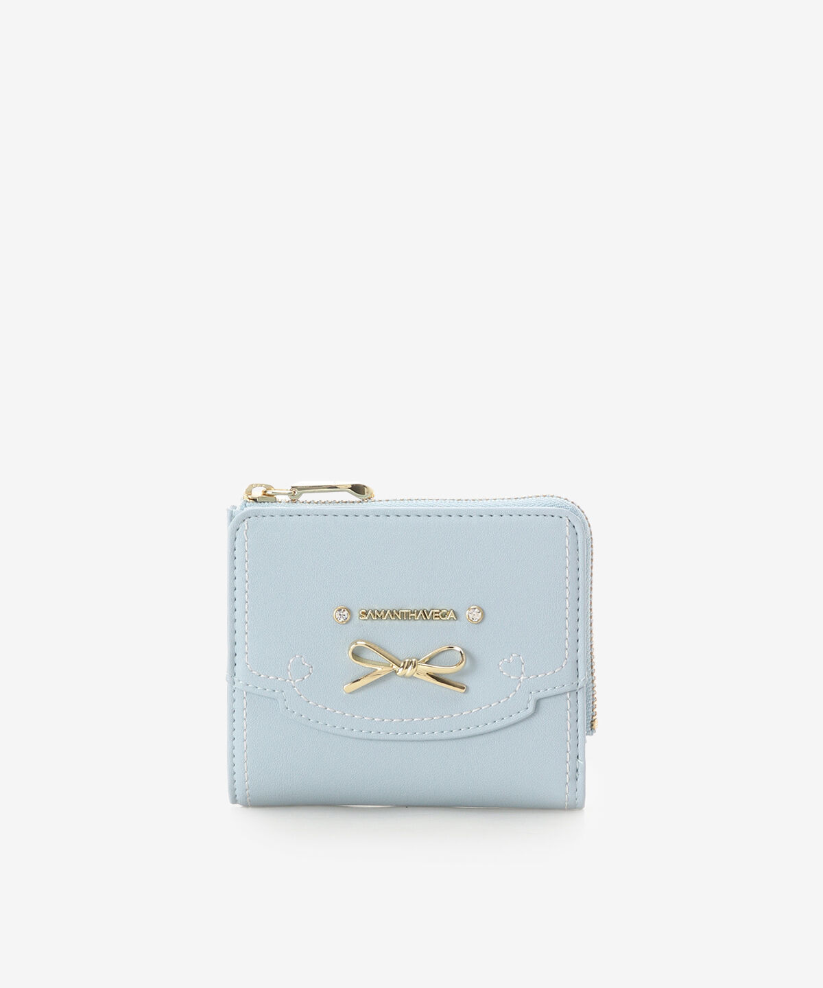 Samantha Vega「フリルリボン折財布」|財布|ライトブルー