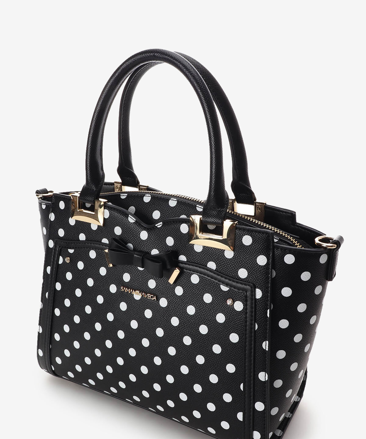 Samantha Vega「ソリッドリボンドットハンドバッグ」|ハンドバッグ|