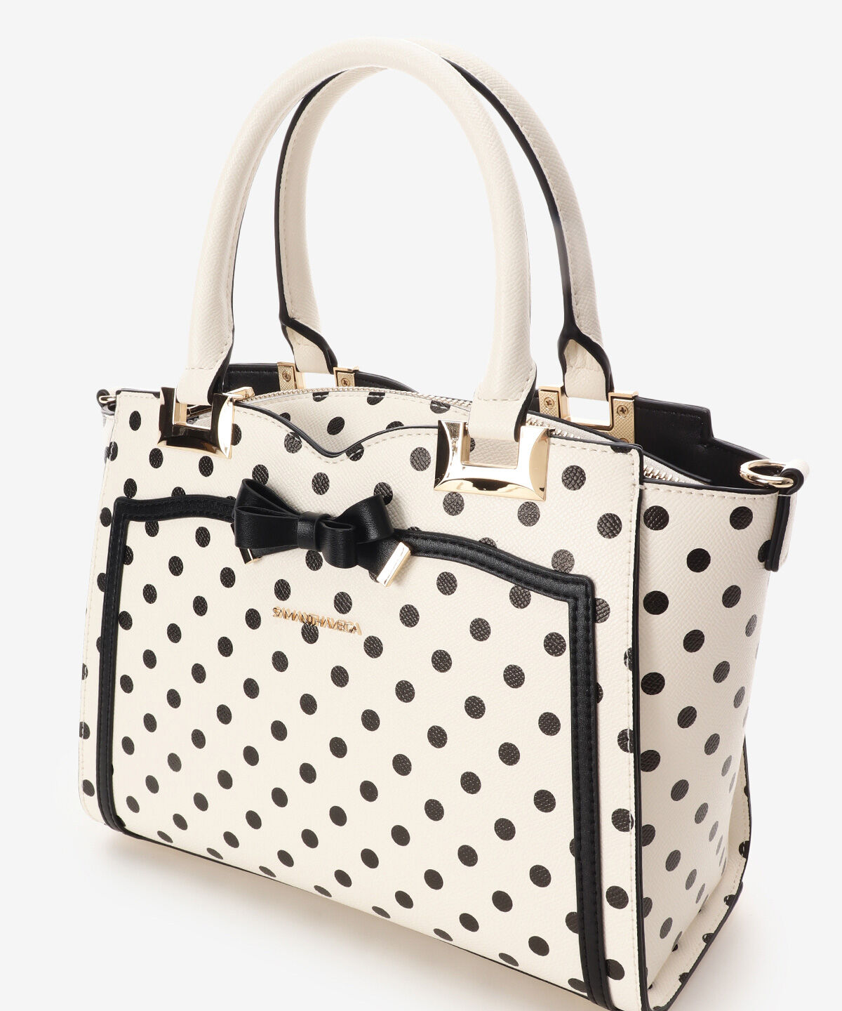 Samantha Vega「ソリッドリボンドットハンドバッグ」|ハンドバッグ|