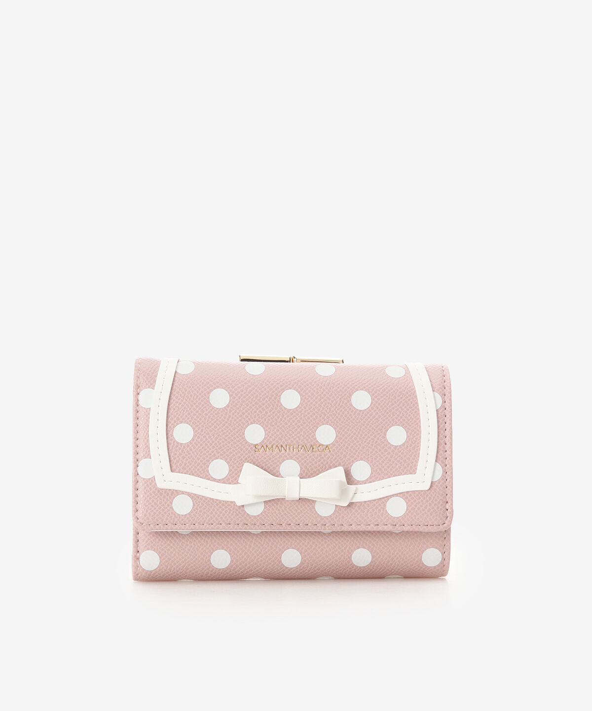 Samantha Vega「ソリッドリボンドット折財布」|財布|ピンク
