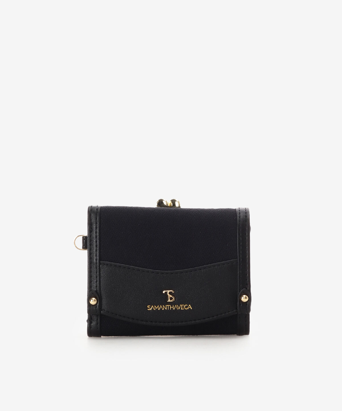 Samantha Vega「バイカラーキャンバス折財布」|財布|ブラック
