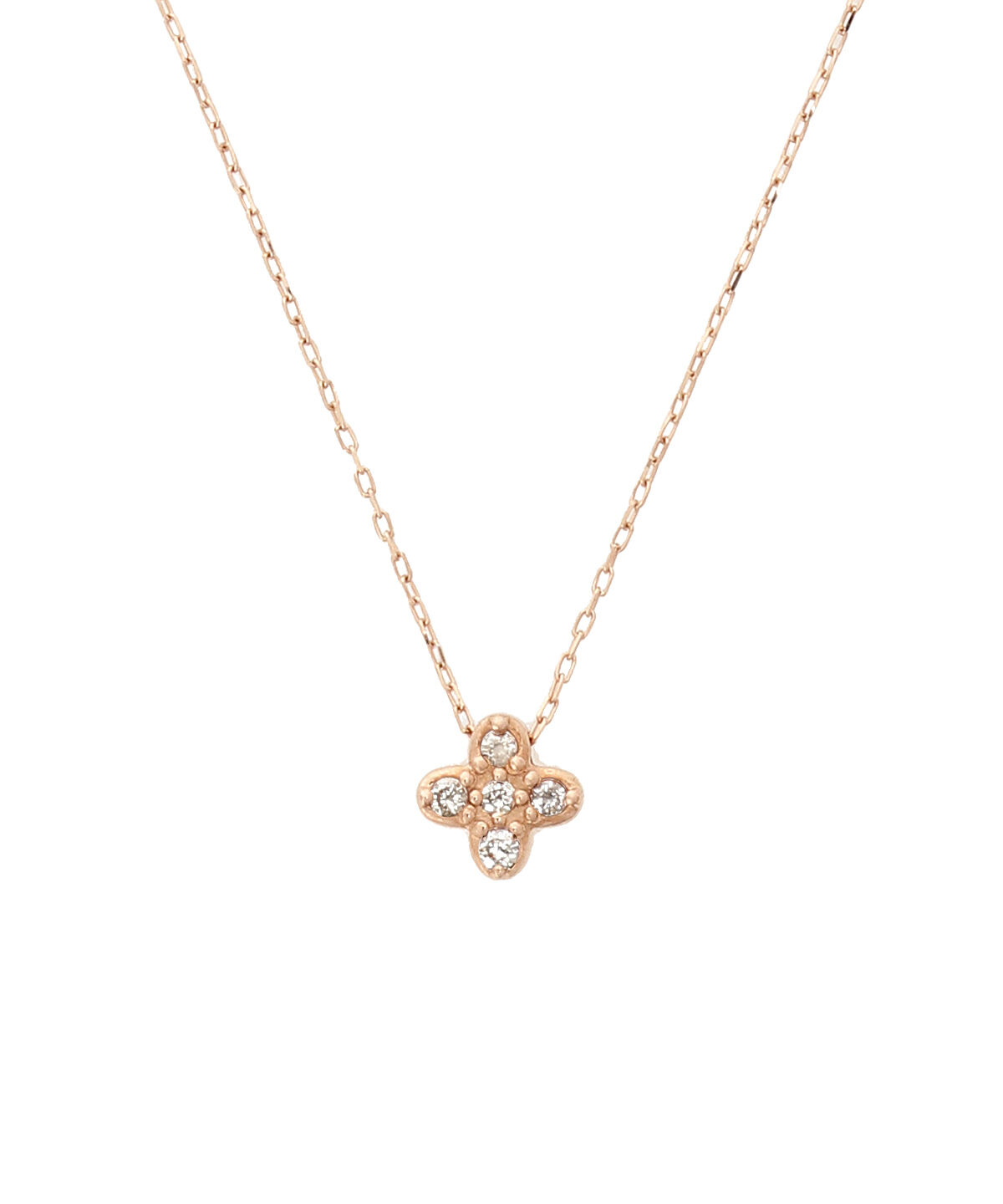 newme by Samantha Thavasa「K10 PG フラワー ダイヤモンドパヴェネックレス」|ネックレス|K10 PG
