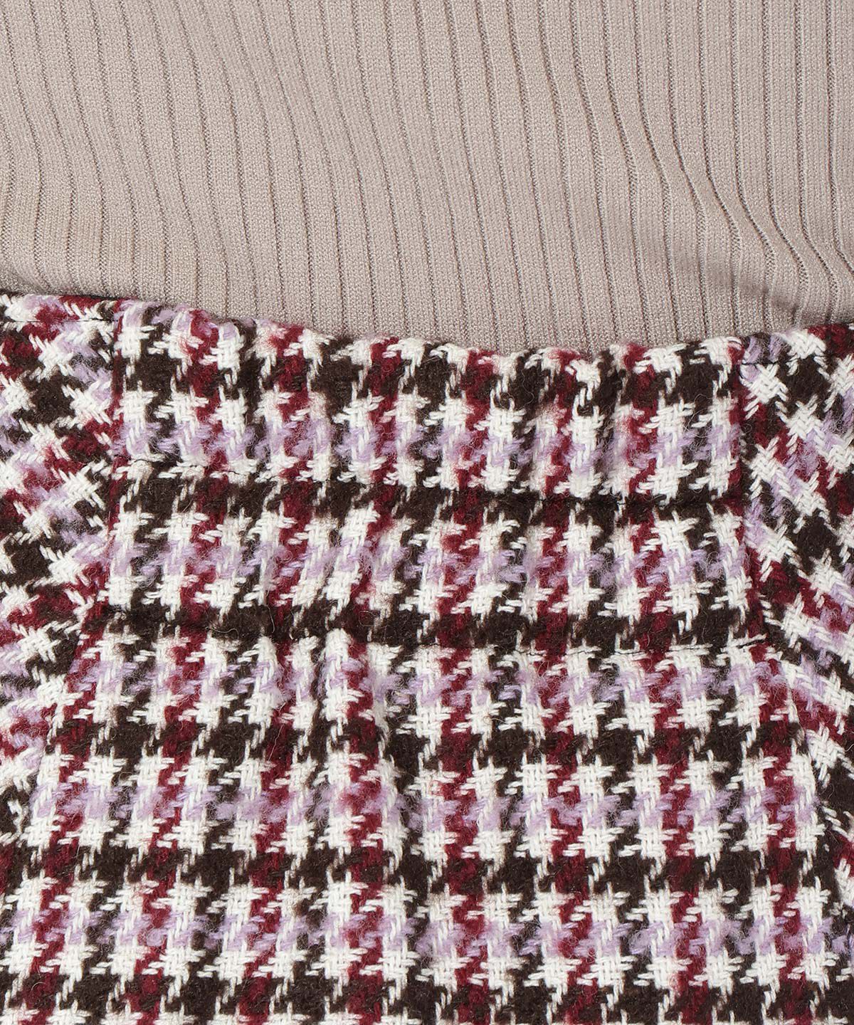 アンドクチュール「カラー千鳥ツイードミニスカート」|台形|