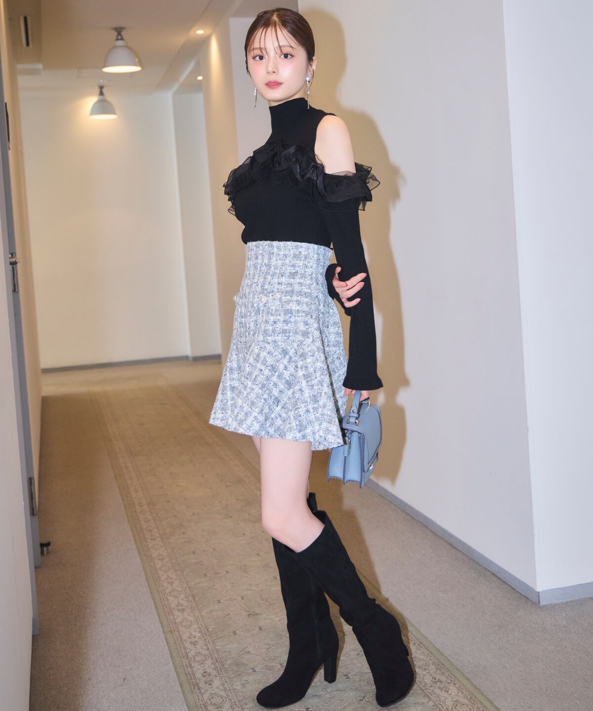 WILLSELECTION「オープンショルダーフリルトップス」|ニット・セーター|