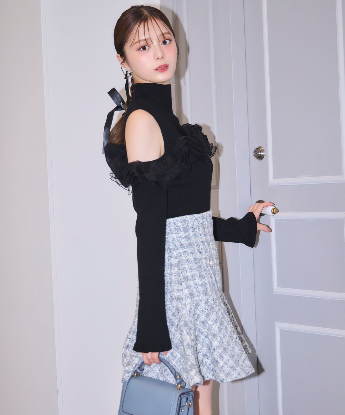 WILLSELECTION「オープンショルダーフリルトップス」|ニット・セーター|