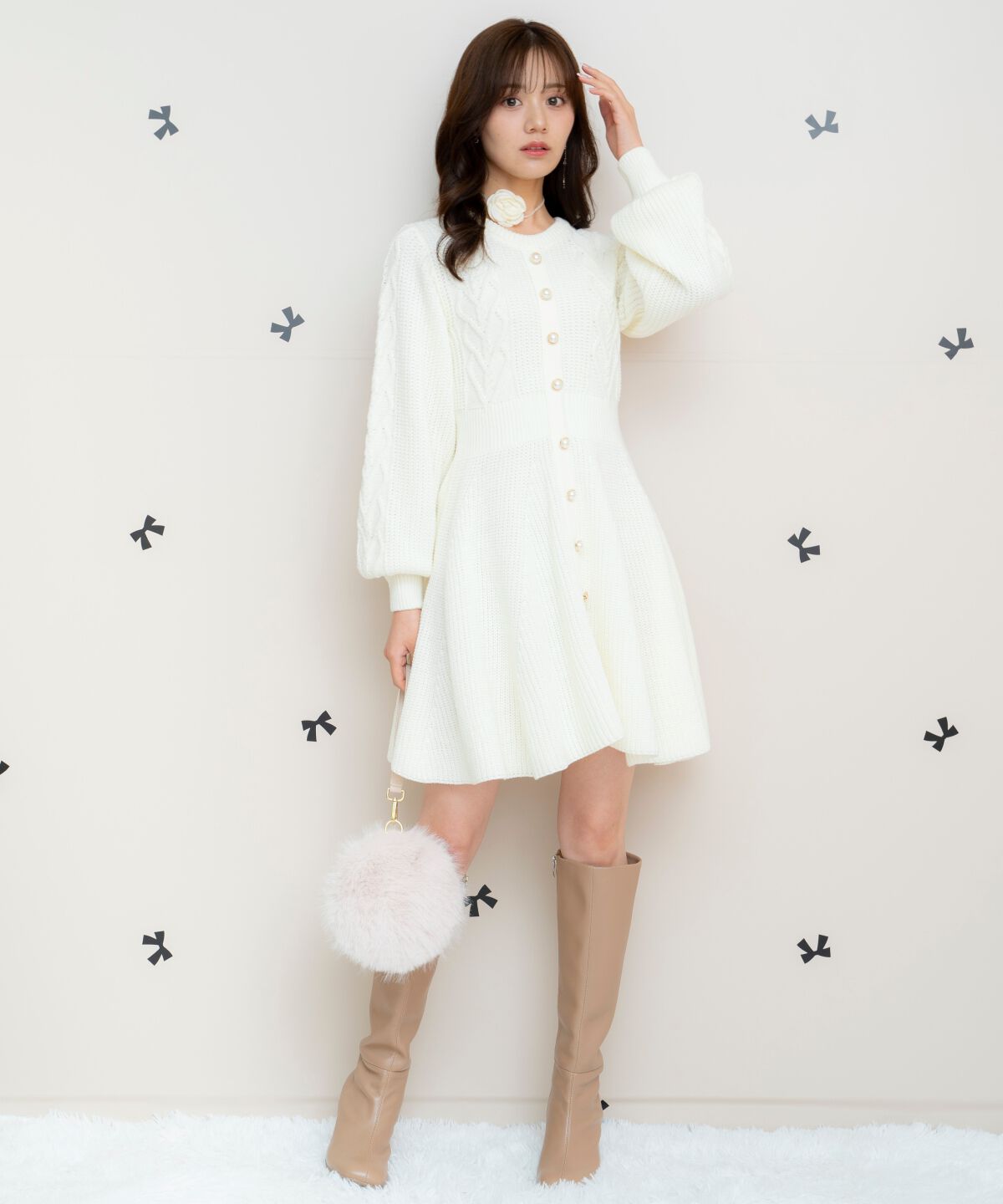 WILLSELECTION「ハートケーブルニットワンピース」|ワンピース|