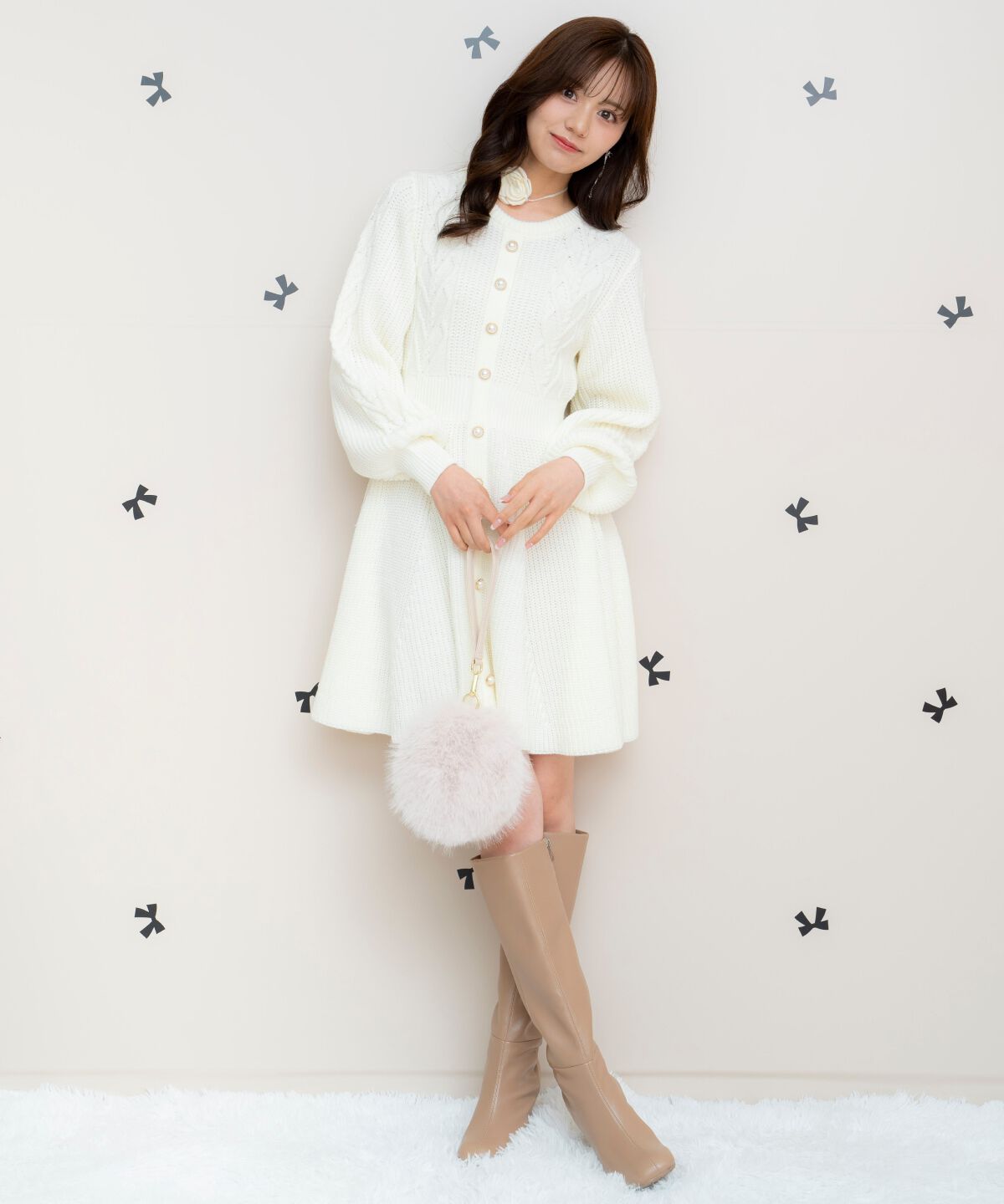 WILLSELECTION「ハートケーブルニットワンピース」|ワンピース|