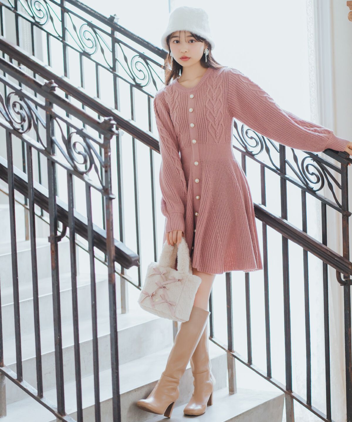 WILLSELECTION「ハートケーブルニットワンピース」|ワンピース|