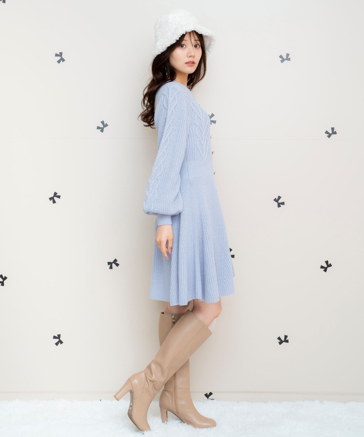 WILLSELECTION「ハートケーブルニットワンピース」|ワンピース|